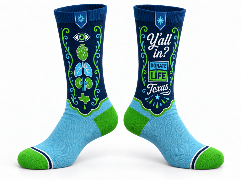 Donate Life Texas Socks